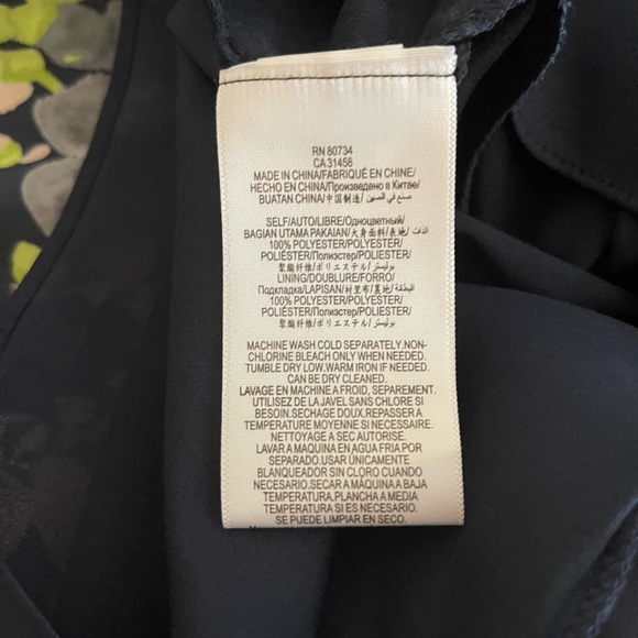 BCBG dark blue floral ruffle asymmetrical dress (size 6) - Picture 6 of 6